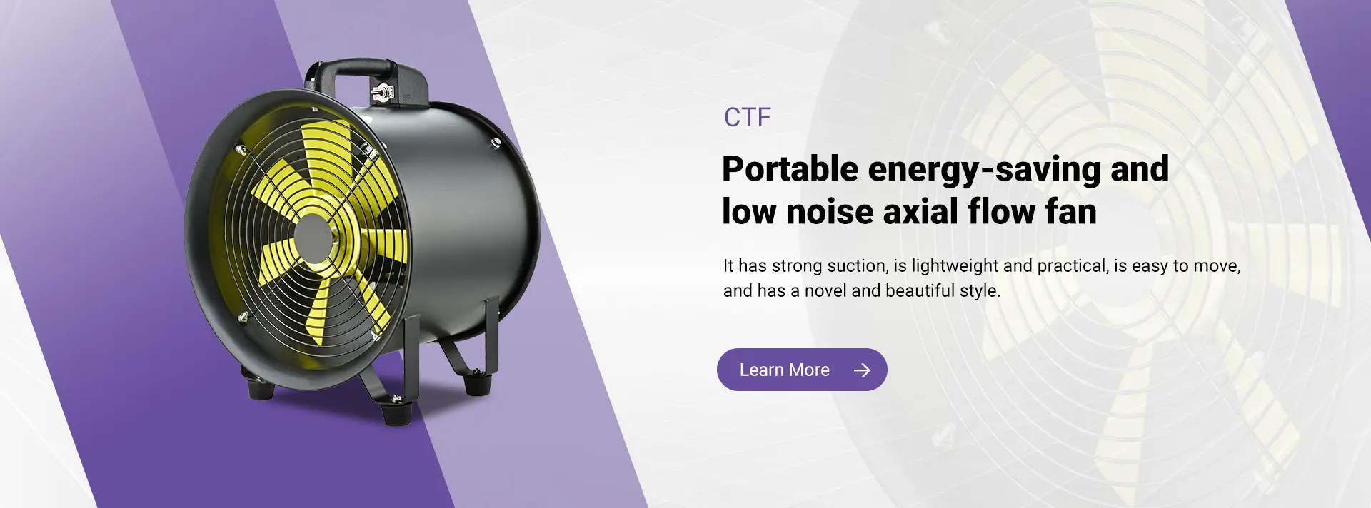 Portable energy-saving and low noise axial flow fan